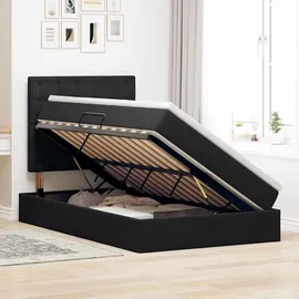vidaXL Bett mit Stauraum und LED Schwarz 120 x 190 cm Samt