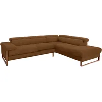 W.Schillig Ecksofa "finn, Designsofa mit tollem Sitzkomfort, bequem, L-Form", braun (chocolate s37), B:281cm H:71cm T:230cm, Flachgewebe S22 (100% Polyester);Stoff S37 (100% Polyester);Longlife Xtra-Leder Z59: Glattleder mit modischer Prägung.