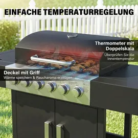 Outsunny Gasgrill 17,8 KW schwarz