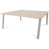 Rocada Mehrfacharbeitstisch Blanca BxTxH 180x163x73cm Gestell grau Platte Melamin buche