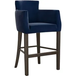 VIOLA | Gastro Barhocker | Samt | Holz | Blau