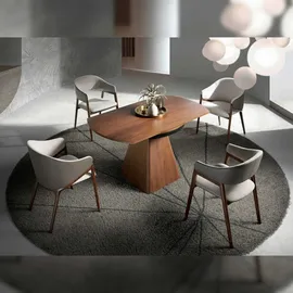 ac angel cerda Angel Cerdá Ausziehbarer Esstisch runde Walnuss 1081 - Braun