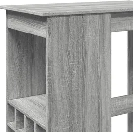 vidaXL Bartisch mit Regal 90 x 47,5 x 103,5 cm Grau