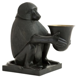 Casa Padrino Luxus Art Deco Bronze Tischleuchte Affe Pavian Bronzefarben / Gold 49 x 60 x H. 60 cm - Art Deco Wohnzimmer Lampe - Luxus Qualität