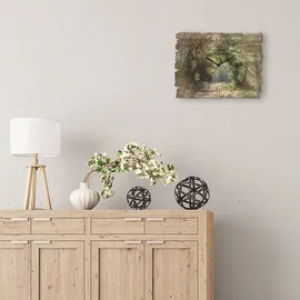 ARTland Holzuhr Sonniger Wald 40,0 cm U1TD grün