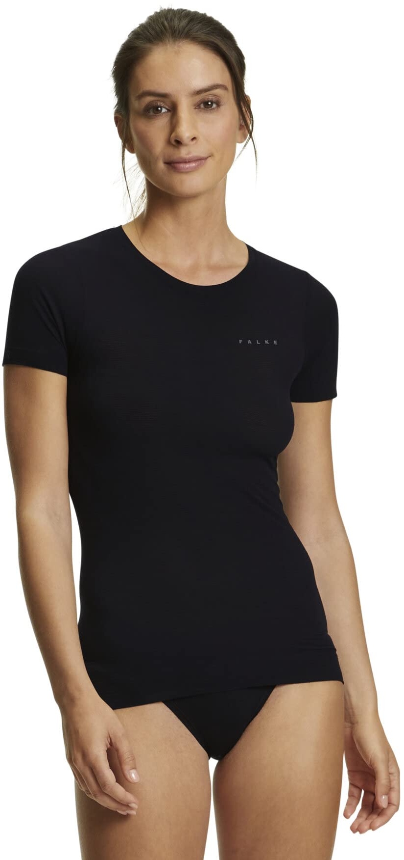 FALKE Damen Baselayer-Shirt Ultralight Cool Round Neck W S/S SH Funktionsmaterial Schnelltrocknend 1 Stück, Schwarz (Black 3000), S