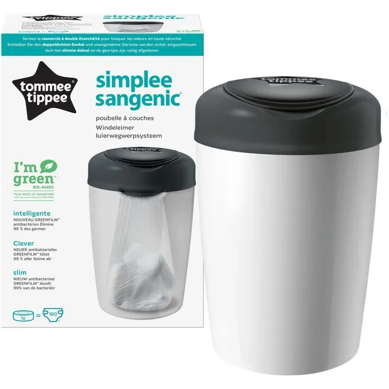 Tommee Tippee Simplee White Windelmülleimer + Ersatzkassette 1 St.
