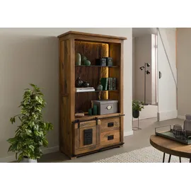 MASSIVMOEBEL24.DE Standregal 100 x 45 x 175 cm Beige