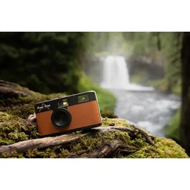 camp snap CS-V105 – Retro Digitalkamera im Vintage-Look, mit Vintage-Fotoeffekten, ohne Display, 8MP, USB-C, SD-Slot, braun