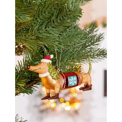 Baumschmuck Hund Dackel Glas