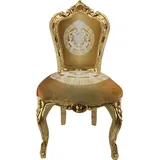 Casa Padrino Barock Esszimmer Stuhl Gold Muster / Gold - Handgefertigter Antik Stil Massivholz Stuhl - Barock Esszimmer Möbel
