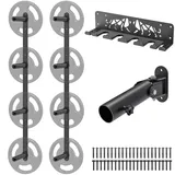 Kipika Gym Organizer-Set – Wandmontiertes 4 Heringe, Hantelscheiben-Aufbewahrungsregal (2 Stück), Langhantel-Aufbewahrungsregal mit T-Stange, Landminen-Plattform-Befestigung – langlebige
