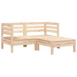 vidaXL Gartensofa 2-sitzer Mit Hocker Massivholz Kiefer - Vidaxl