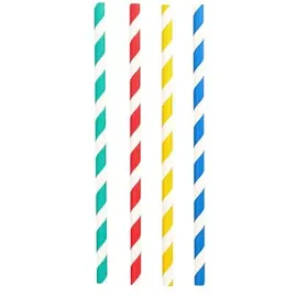 Papstar Trinkhalme Papier 21 cm 100 St. farbig sortiert