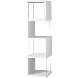 58 aufm Kessel Bücherregal 33 x 33 x 126 cm Weiß
