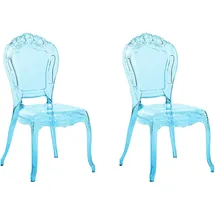 Beliani Esszimmerstuhl 2er Set Blau/Transparent Kunststoff Schick