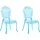 Beliani Esszimmerstuhl 2er Set Blau/Transparent Kunststoff Schick