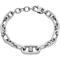 Fossil Knox Herren Silber-Ton Edelstahl Armband, JF04883040