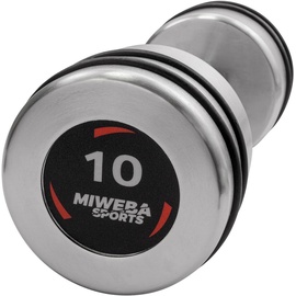 MIWEBA Sports Chrom-Hanteln, Kurzhantel-Set, verchromter Stahl, Gummiring, 1-10 kg, 2er-Set (2x 10,0 Kg)