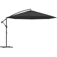 VidaXL Ampelschirm mit Alu-Mast Ø 350 cm schwarz