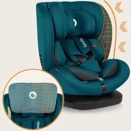 lionelo Bastiaan i-Size Kindersitz ab Geburt 0-36 kg Isofix Top Tether 360 Grad drehbar Rückwärts Vorwärts Seitenschutz 5-Punkt-Sicherheitsgurte Dri-Seat (Blau Indigo)