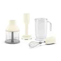Smeg HBAC11CR 4er-Set, XXL-Mixbecher, Zerkleinerer, Kartoffelstamper, Schneebesen Creme