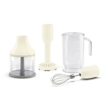 Smeg HBAC11CR 4er-Set, XXL-Mixbecher, Zerkleinerer, Kartoffelstamper, Schneebesen Creme