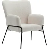 Svita FREIA Loungesessel modern mit Armlehne Cocktailsessel Polsterstuhl Weiß