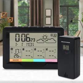 casativo Profi Funk-Wetterstation Schwarz 3 Aussensensoren