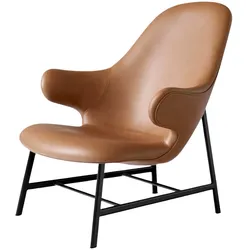 &Tradition Catch JH13 Sessel, schwarz / noble aniline leder cognac
