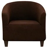 Morbuy Sesselhussen Sesselbezug Stretch, Sesselüberwurf Sesselschoner Elastisch Sofahusse für Clubsessel Loungesessel Cocktailsessel (Braun)