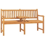 vidaXL Gartenbank 3-Sitzer Gartenbank mit Tisch 150 cm Teak Massivholz