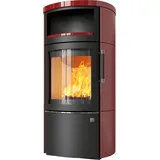 Kaminofen Hark 44-5.1 GT ECOplus 8 kW - Ofenkacheln: bordeaux-rot - Korpus: graphit