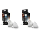 Philips Hue White Ambiance MR16 LED Lampe 4er Pack, dimmbare LED Lampen für das Hue Lichtsystem mit allen Weißtönen, smarte Lichtsteuerung über Sprache und App