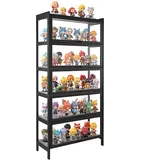 VEVOR Sammlervitrine Vitrinenschrank 5-stöckig, 172 cm hoch, Standvitrine mit natürlicher Holzrahmen (9,07 kg Tragkraft pro Schicht), Standregal Bücherregal für Büro Spielzimmer Wohnzimmer