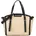 Henkeltasche Kunstleder Beige/Black