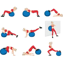 Retoo Gymnastikball Blau 65 cm
