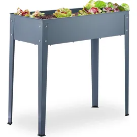 Relaxdays Hochbeet 86 x 80 x 40,5 cm Grau