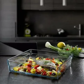 Pasabahce Borcam Backform Glas Servierform Ofenschüssel Quadratisch 59314