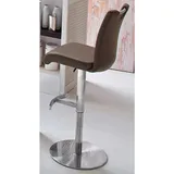 Robas Lund Barhocker 42 x 91-116 x 51 cm Edelstahl gebürstet/Braun