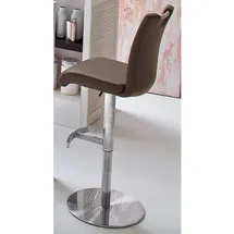 Robas Lund Barhocker 42 x 91-116 x 51 cm Edelstahl gebürstet/Braun