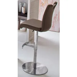 Robas Lund Barhocker 42 x 91-116 x 51 cm Edelstahl gebürstet/Braun
