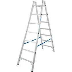 KRAUSE Sprossen-Doppelleiter »STABILO«, Anzahl Sprossen: 14, aus Aluminium - silberfarben