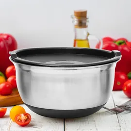 Relaxdays Schüssel-Set BOWLY silber 3-tlg.