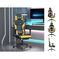 VidaXL Gaming-Stuhl mit Fußstütze Schwarz und Golden Kunstleder