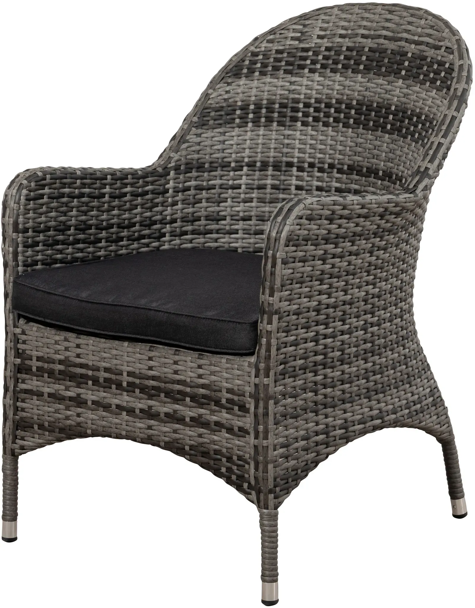 Mandalika Garden LILLE Polyrattan Diningsessel mit Alu-Gestell - blackpearl