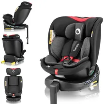 lionelo NAVY i-Size Drehbarer 360o Kindersitz, 40-150 cm, Gruppe 0+1 2 3, vorwärts- und rückwärtsgerichtete Montage, ISOFIX und Stützfuß, Verstellbare Kopfstütze und Rückenlehne, Dri-Seat Einsatz