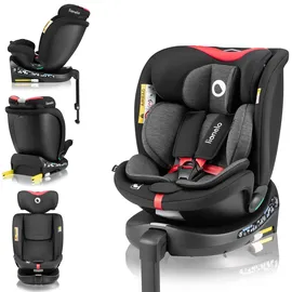 lionelo NAVY i-Size Drehbarer 360o Kindersitz, 40-150 cm, Gruppe 0+1 2 3, vorwärts- und rückwärtsgerichtete Montage, ISOFIX und Stützfuß, Verstellbare Kopfstütze und Rückenlehne, Dri-Seat Einsatz
