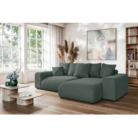 Ecksofa HOME AFFAIRE "LAKESIDE mit Bettfunktion und Bettkasten, B/T/H 257/166/84 cm", grün (moos), B:256,5cm H:84cm T:166cm, 100% Polyester, Sofas, L-Form, Recamiere beidseitig montierbar, Wellenunterfederung, Topseller