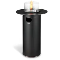 Enders Terrassenfeuer NOVA L, BLACK Ø silver 50mbar inkl. Tischablage,